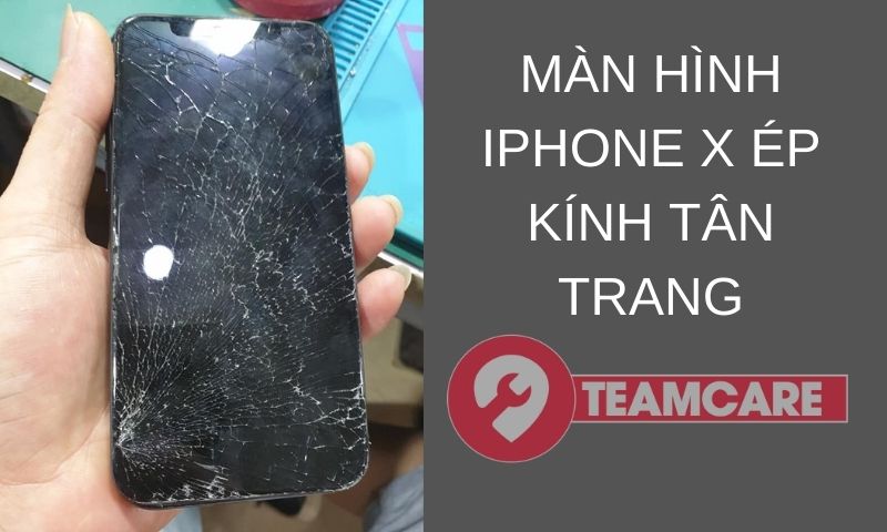 màn iphone x ép kính làm mới