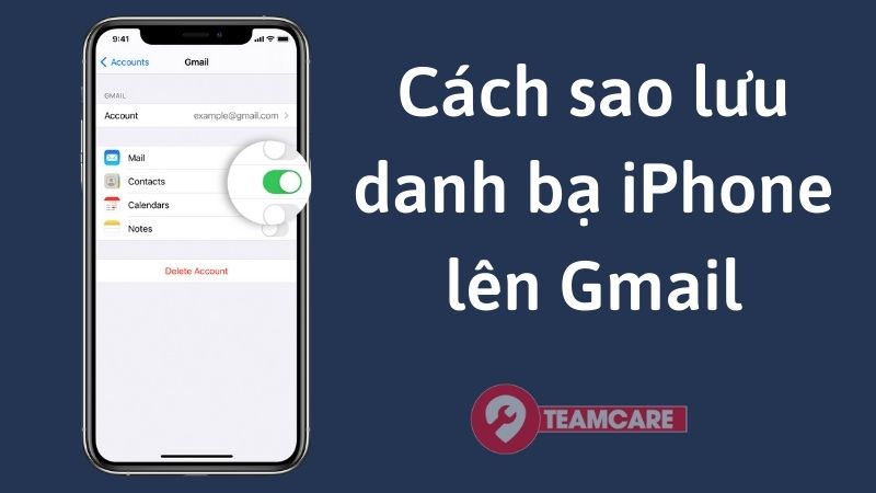 Cách lưu danh bạ vào gmail trên iPhone