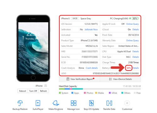 cách nhận biết iphone đã thay pin