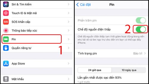 Thay đổi cột pin iPhone sang màu vàng