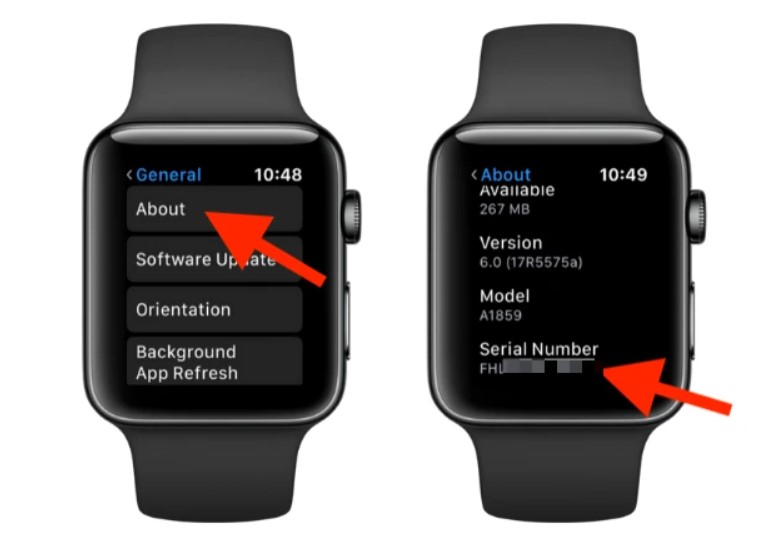 Cách tìm imei trên cài đặt apple watch