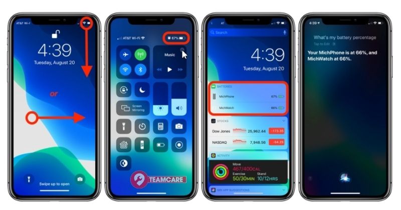 Cách xem phần trăm pin trên iPhone