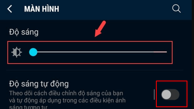 cài đặt độ sáng màn hình samsung