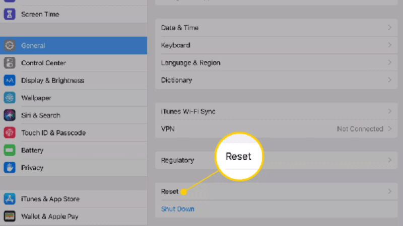cài đặt lại hệ điều hành ipad