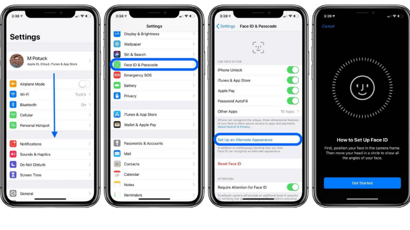 cài đặt nhiều face id