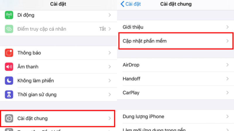 cập nhật phần mềm
