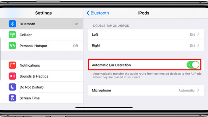 chế độ phát hiện tai tự động