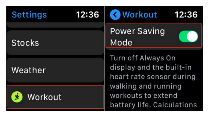 chuyển sang chế độ tiết kiệm năng lượng khi luyện tập