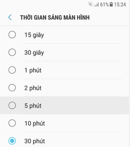 giảm độ sáng màn hình tiết kiệm pin