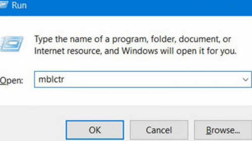 điều chỉnh bằng lệnh windows
