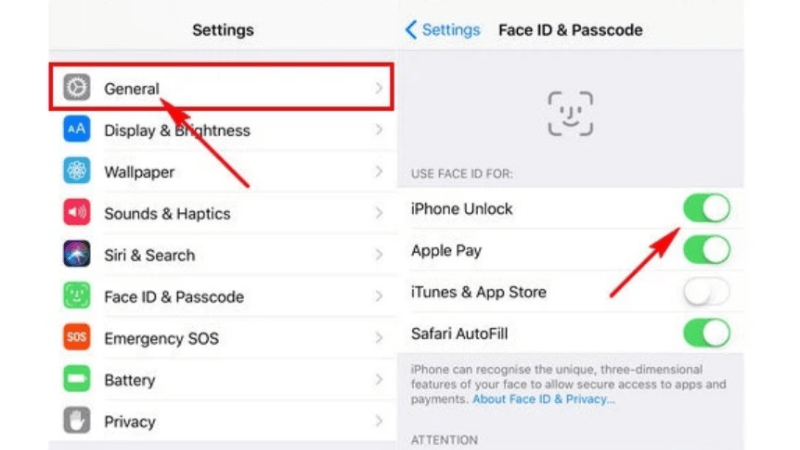 hạn chế face id