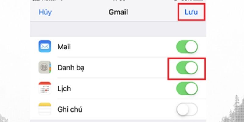 bật danh bạ sao lưu trong gmail