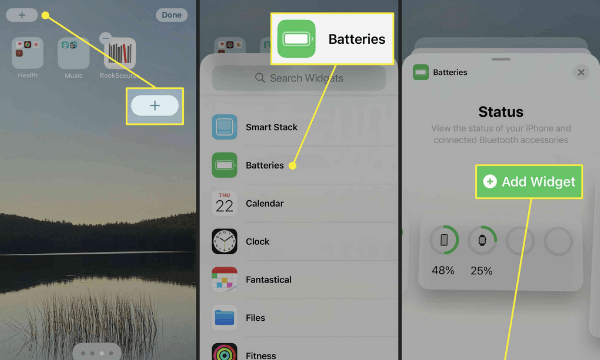 Hiển thị phần trăm pin bằng widget
