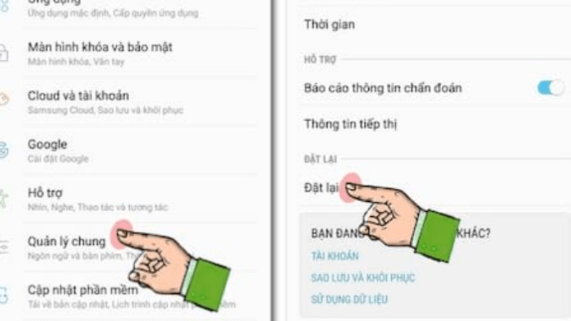 khôi phục cài đặt gốc