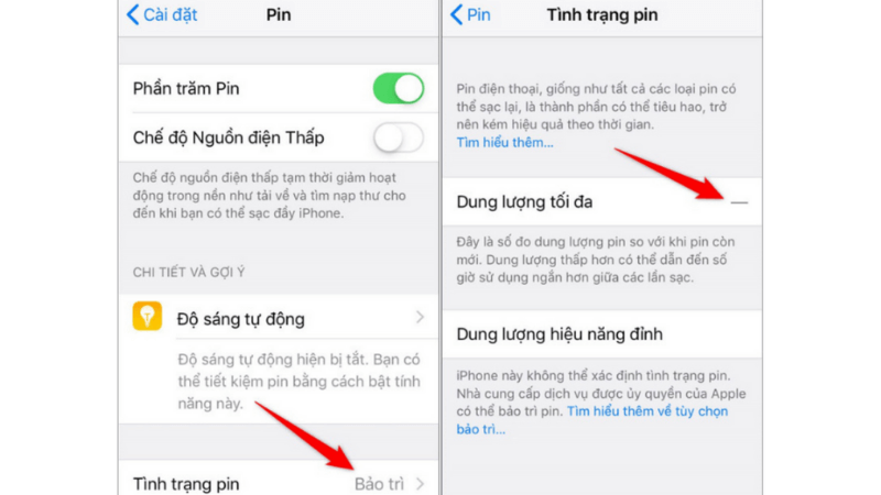 kiểm tra dung lượng pin