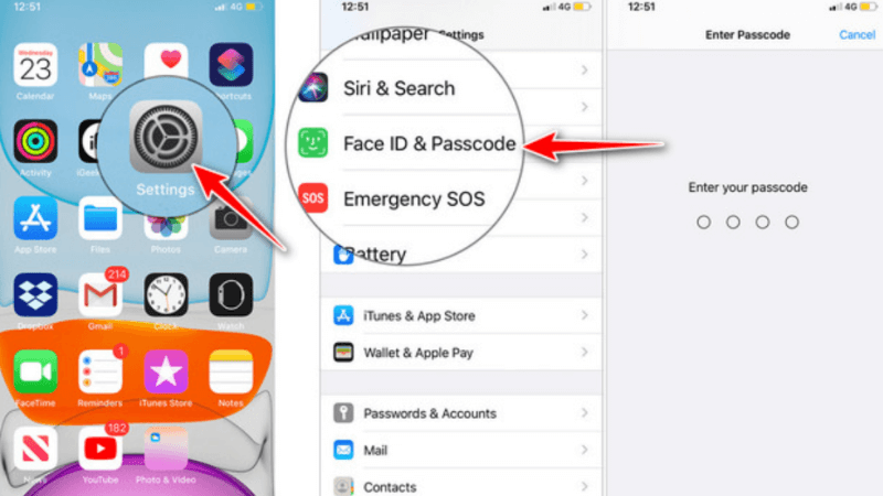 kiểm tra face id và touch id