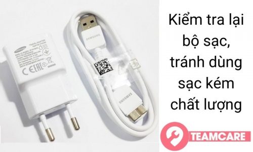 Kiểm tra lại bộ cáp sạc