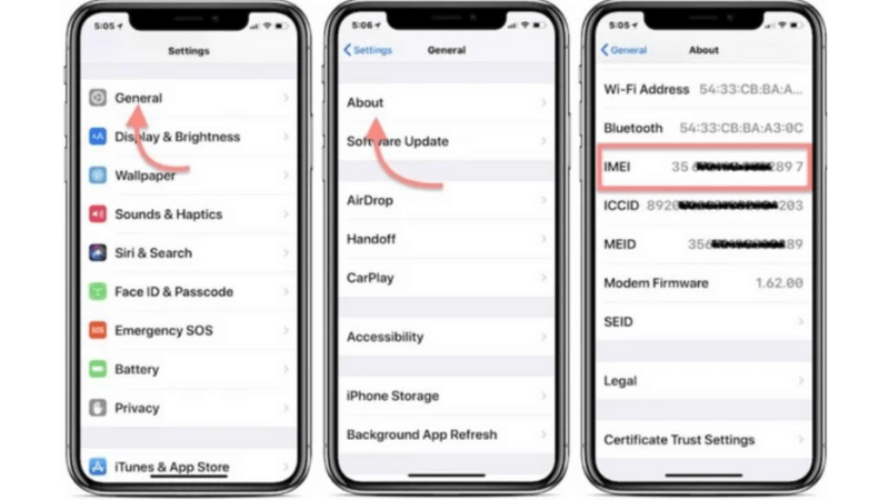 kiểm tra thông số imei
