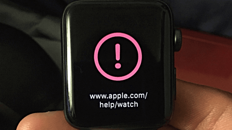 lỗi chấm than đỏ ở apple watch