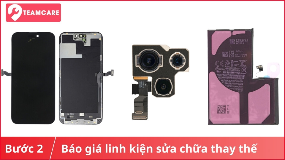 bước 2 báo giá linh kiện sửa