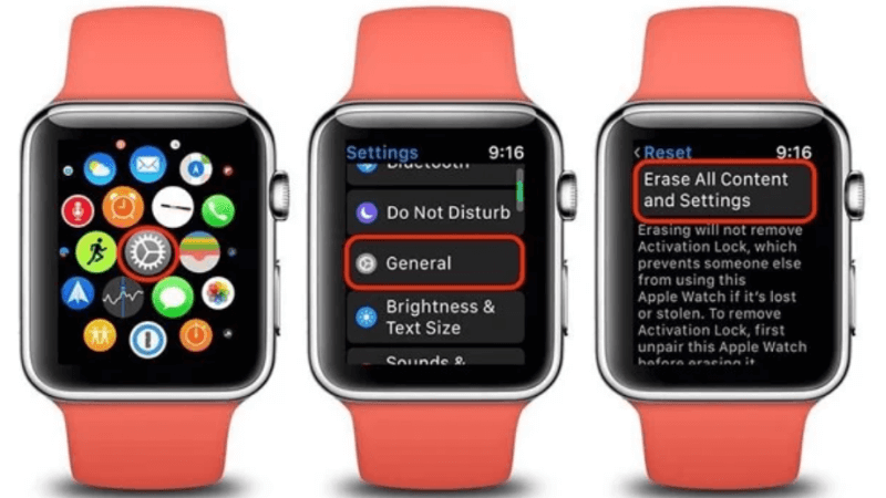 reset apple watch bằng trình cài đặt