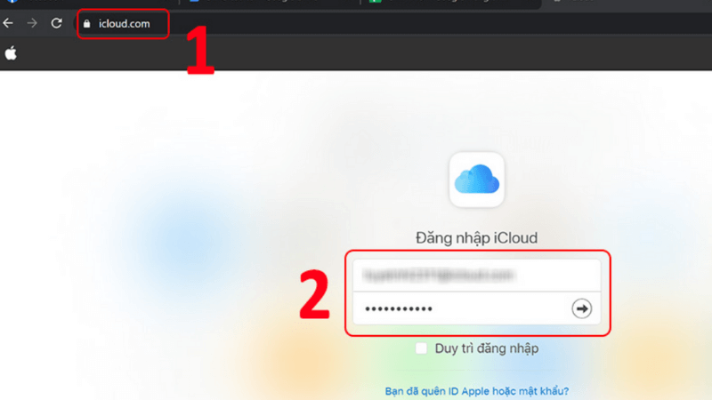 sử dụng icloud