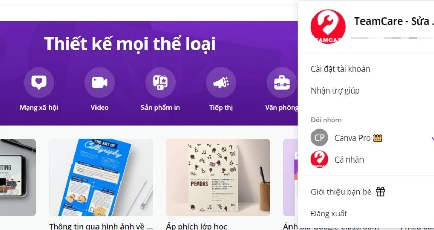 Tài khoản canva pro miễn phí