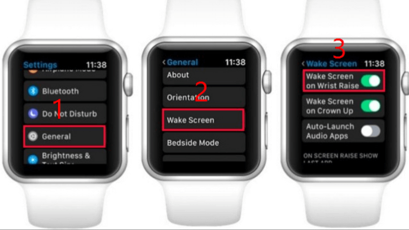 tắt chế độ wake on wrist raise