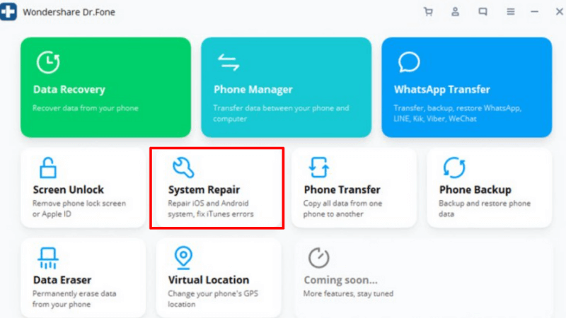 ứng dụng wondershare dr.fone