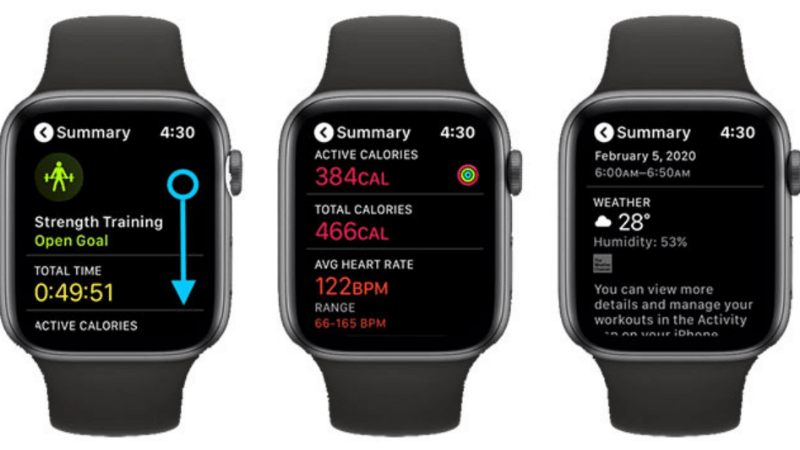 xem lịch sử ứng dụng tập luyện