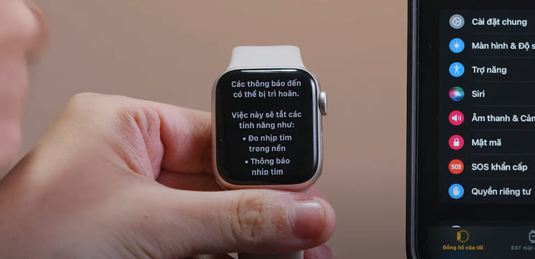bật tắt chế độ tiết kiệm pin apple watch hướng dẫn