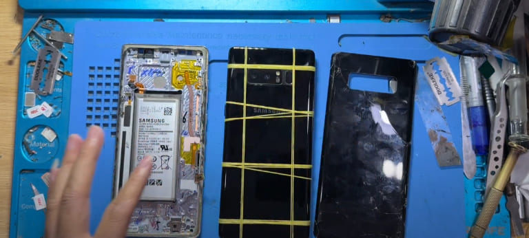 thay màn hình samsung note 8 bảo vệ sau sửa chữa